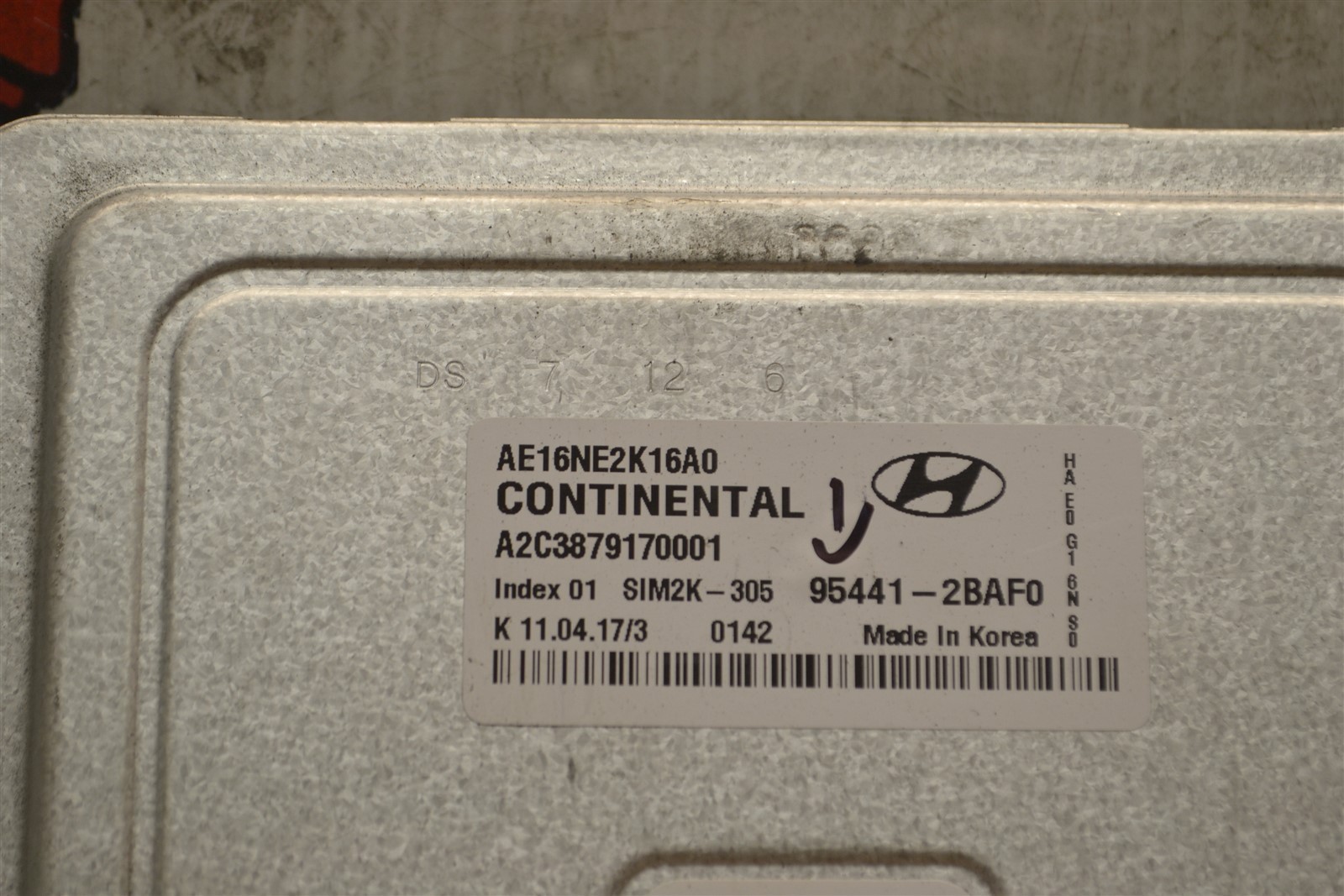 2017-19 Hyundai Ioniq Engine Control Unit ECU 954412BAF0 Module 944-11D6 Item image 2