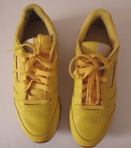 Reebok Womens Classic Leather Yellow Lace Running Shoes Sneakers EF8053 Size 8.5 - £36.57 GBP