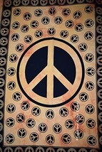 Traditional Jaipur Tie Dye Peace Symbol Wall Art Poster, Wall Decor, Boh... - £7.82 GBP