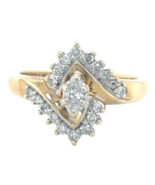 Keepsake 14k Yellow Gold 1/2ctw Diamond Size 5.5 Cluster Cocktail Ring 4.3g - $1,206.31 CAD