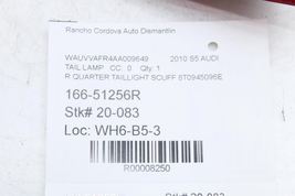 Right Passenger Side LED Quarter Taillight Opt 8SL Fits 08-12 AUDI A5 8250 image 12