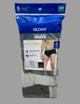 Gildan Classic Brief Men XL (40-42) Wicks Tag Free 6 Pack Gray Black 100... - $15.84