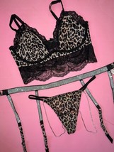 Victoria&#39;s Secret Lungo S-DD 32DD,34D,34DD Reggiseno Set + Chiusa Animale Shine - £83.07 GBP