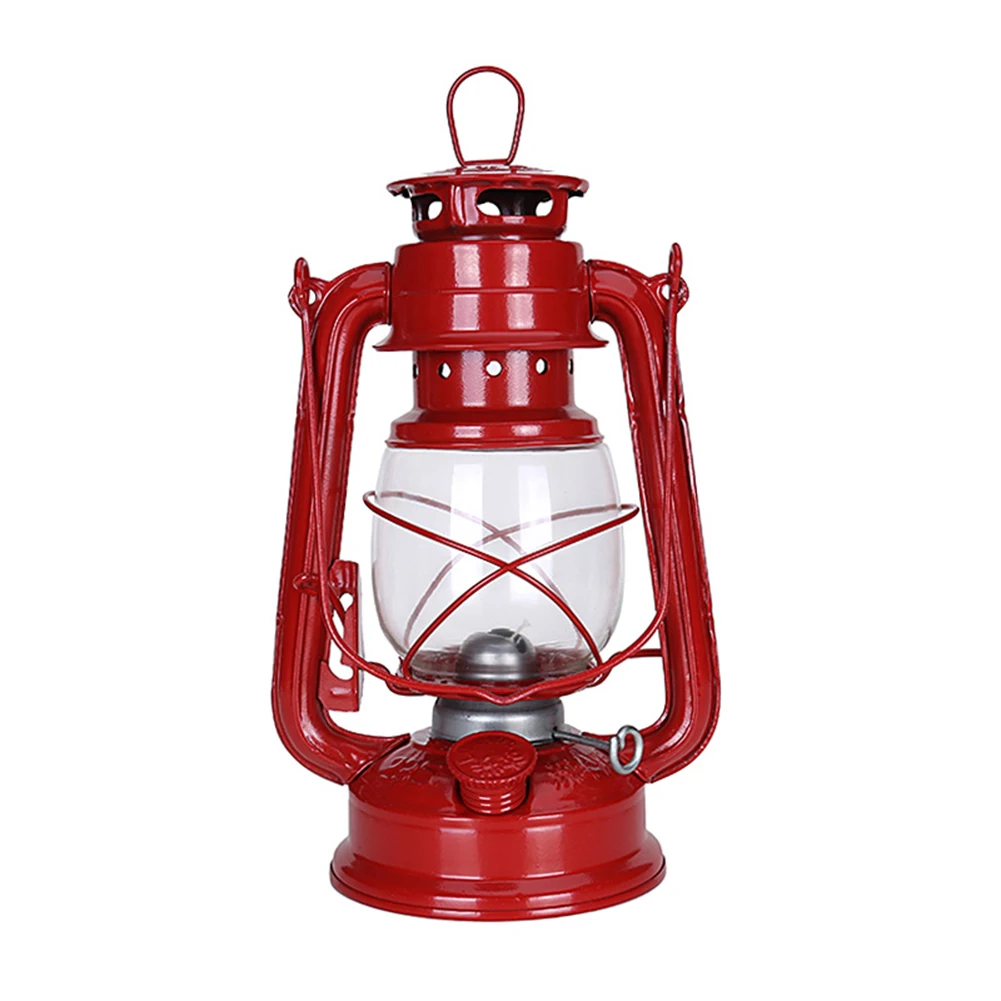 25cm Vintage Kerosene Lamp Portable Camping Tent Light Fishing Hanging Lantern - £15.44 GBP+