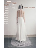 Single tier cathedral white veil 200 cm (78&#39;&#39; ) for wedding with comb - €19,06 EUR