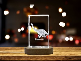 LED Base included |Diplodocus Dinosaur 3D Engraved Crystal 3D Engraved Crystal - £31.59 GBP+