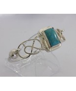 62 mm Turquoise Celtic Knot Handmade 925 Silver Hinged Bangle Bracelet 7... - £186.33 GBP