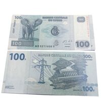 Congo 100 Francs UNC – Elephant &amp; Hydro Dam Design – Banque Centrale du ... - $2.95 CAD
