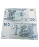 Congo 100 Francs UNC – Elephant &amp; Hydro Dam Design – Banque Centrale du ... - $2.95 CAD