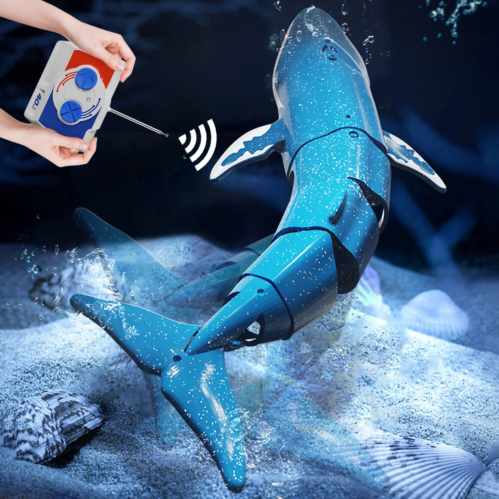 Remote Control Shark Boat Outdoor Toys 500mAh Remote Control Diving Toy 90Mah RC - £22.33 GBP+
