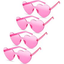 TOODOO 4 Pack Heart Shaped Rimless Sunglasses Candy Color Purple Series - $181.01 MXN