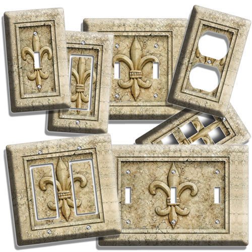 FLEUR DE LIS ROYAL CROWN FLOWER LIGHTSWITCH WALL PLATE OUTLET LIVING DINING ROOM