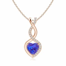 Authenticity Guarantee 
Tanzanite Infinity Heart Pendant with Diamonds in 14K... - £640.42 GBP