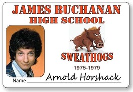 ARNOLD HORSHACK Welcome Back Kotter Name Badge with pin Fastener Halloween Costu - £12.52 GBP