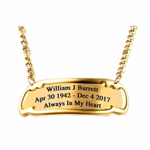 Engraved 3 Inch/3 Line Brass Nameplate Tag For Adult Funeral Cremation Urn -Gold - £55.74 GBP