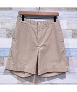 POLO Ralph Lauren 7&quot; Seersucker Shorts Tan White Stripe Flat Front Mens 32 - £31.15 GBP