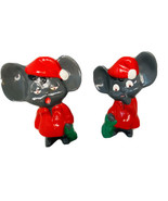 2 VTG 70&#39;s HAND PAINTED CERAMIC CHRISTMAS Mice - 4&quot; TALL - £15.78 GBP