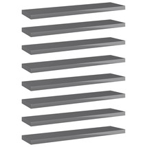  Shelf Set of 8 High gloss grey Engineered wood 15.7x3.9x0.6 in - $751.66 MXN