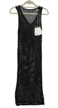 Euronice Made In Italy Black Fishnet Midi Dress Swim Cover Up Size M-L - $24.99