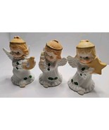 Holly Angel Trio 3 Cherub Holiday Decor Porcelain 54-218 For Christmas A... - $7.68