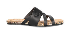 Vegan sandal criss-cross flat backless cushioned organic cork recycled r... - £52.88 GBP