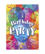Brilliant Balloons Happy Birthday Party Invitations 8 Per Package NEW - $4.01 CAD