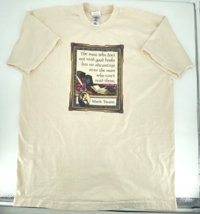 VTG Fruit of the Loom T Shirt XL Ivory Single Stitch 90s Made in USA Mark Twain - £11.67 GBP