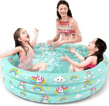 Inflatable Pool - Kids Toddler Baby Swimming Pool Backyard (48&quot; Unicorn) - £10.69 GBP