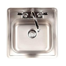 Kindred Single Bowl Stainless Steel 15x15in. Topmount Bar Sink KIT with ... - $2,081.29 MXN