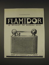 1938 Flamidor Lighter Ad - in French - Flamidor le briquet de bureau chic - $18.49