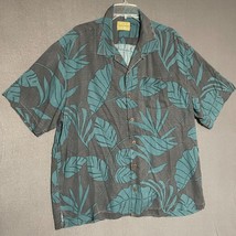 Tommy Bahama Shirt Mens XL Silk Camp Green Floral Palms Hawaiian Button Up - £18.35 GBP