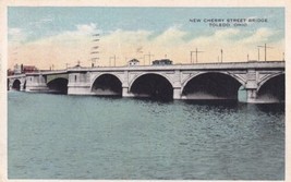 Cherry Street Bridge Toledo Ohio OH 1916 to Grand Forks ND Postcard C61 - £2.35 GBP