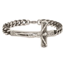 Men&#39;s Stainless Steel Crucifix Bracelet - £87.60 GBP