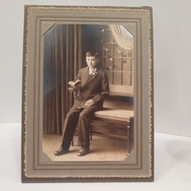 Antique Communion Portrait 1890&#39;s or early 1900&#39;s Early Photograph Young Man Boy - £13.26 GBP
