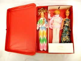 Fashion Doll Case w/3 Vintage Dolls, Tara Toy Corp, Holds Dolls Up To 12.5&quot;, #B - £38.35 GBP