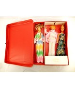 Fashion Doll Case w/3 Vintage Dolls, Tara Toy Corp, Holds Dolls Up To 12... - £39.03 GBP