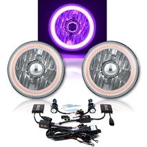 5-3/4&quot; Purple COB SMD LED Halo Angel Eye 6000K 6K HID Light Bulbs Headlights Pai - $169.95