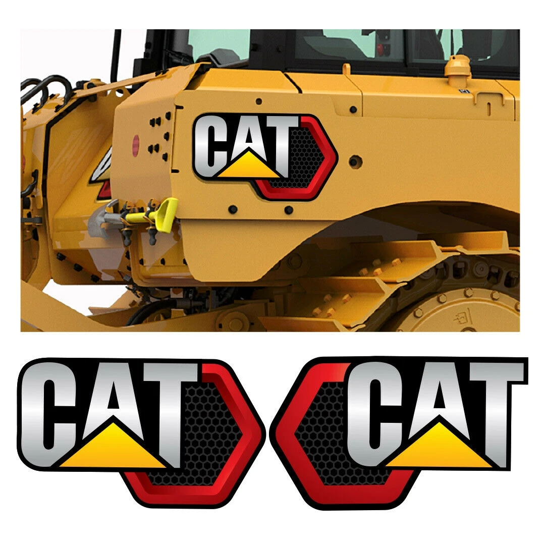 For 2x LARGE ESCAVATOR CATERPILLAR STICKERS CAT HUGE DECALS 42&quot;X26&#39;&#39; EACH - $56.19 CAD