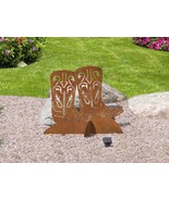 27in Wide Cowboy Boots Western Decor Sturdy Rust Metal Yard Art Lawn Scu... - $269.00