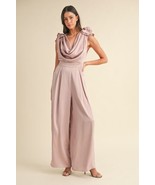 MABLE 3D Floral Applique Deep Cowl Neck Jumpsuit - $81.93