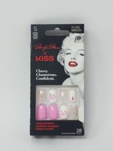 KISS X Marilyn Monroe Press On Nails  #91293 New Short Square 28pcs W/Glue - $16.82