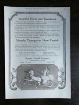 Vintage 1917 Murphy Transparent Floor Varnish Full Page Original Ad 222 - £5.47 GBP