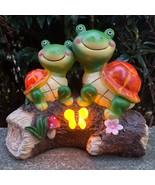 Garden Turtle Figurines Outdoor Decor, Outdoor Statues with Solar LEDs f... - £23.48 GBP
