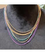 Womens Multi Tone Multi Strand Chain Necklace Jewelry with Lobster Clasp - $33.85 CAD