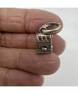 Brighton Feeling Lucky Slot Machine Dangle Charm Silver Finish Enamel Tr... - $275.62 MXN