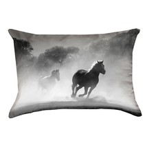 ArtVerse Bhakti Iyata Galloping Horses Throw Pillow Cover - £14.79 GBP