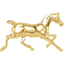Authenticity Guarantee 
14k Yellow Gold Standardbred Trotter with Trimme... - £549.66 GBP