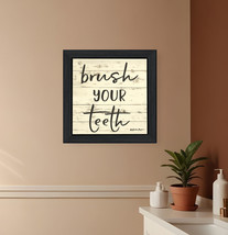 Brush your Teeth Black Framed Print Bathroom Wall Art - $101.49