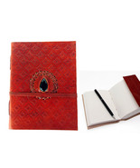 Notebook Handmade Dark Buffalo Leather Blank Lokta Paper Pocket Diary Jo... - $51.05