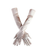 Bridal Prom Costume Adult Satin Gloves Light Pink Solid Opera Length New... - $12.59